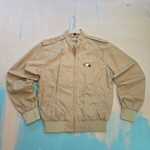 VTG 4-H Club Minnesota Missy Women's M Bomber Jacket Tan‎ Korea Horse Pins 1980s